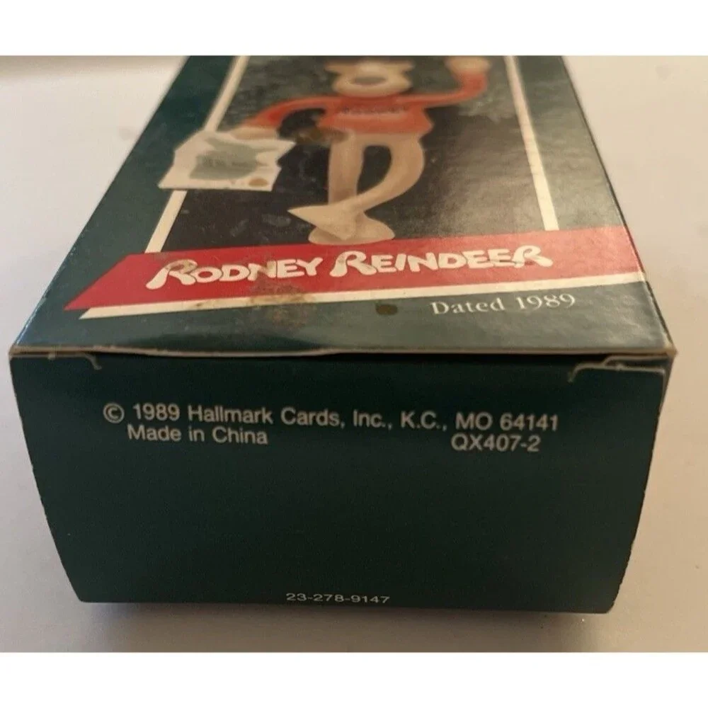 Hallmark 1989 Keepsake Ornament Rodney Reindeer Bendable